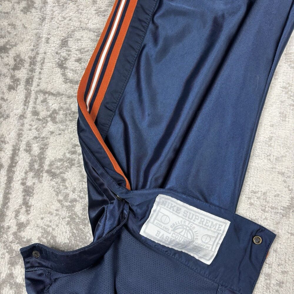 Vintage Nike Tear Away Pants Blue Supreme Shiny Snap Basketball Y2K 90s Size XL - Picture 2 of 6